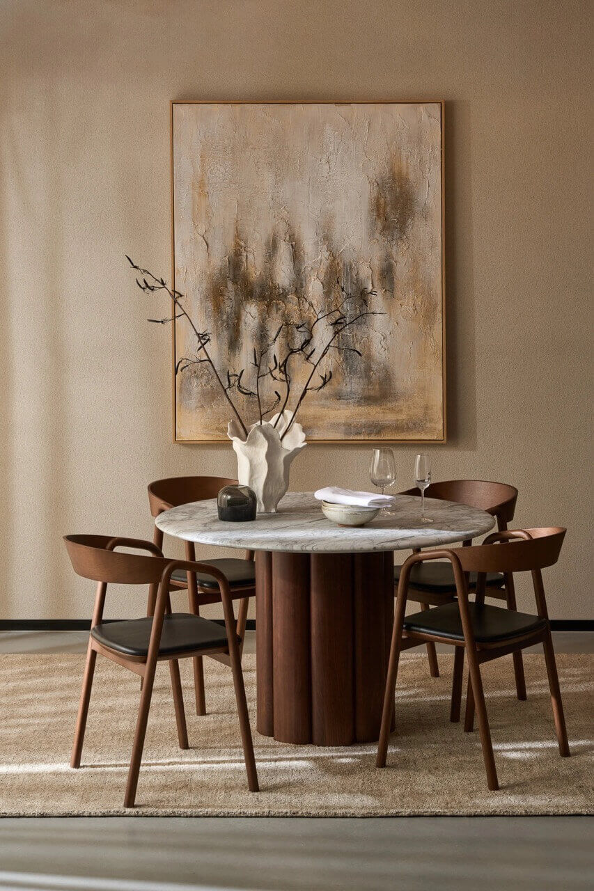 Kora Marble Round Dining Table - Image 2